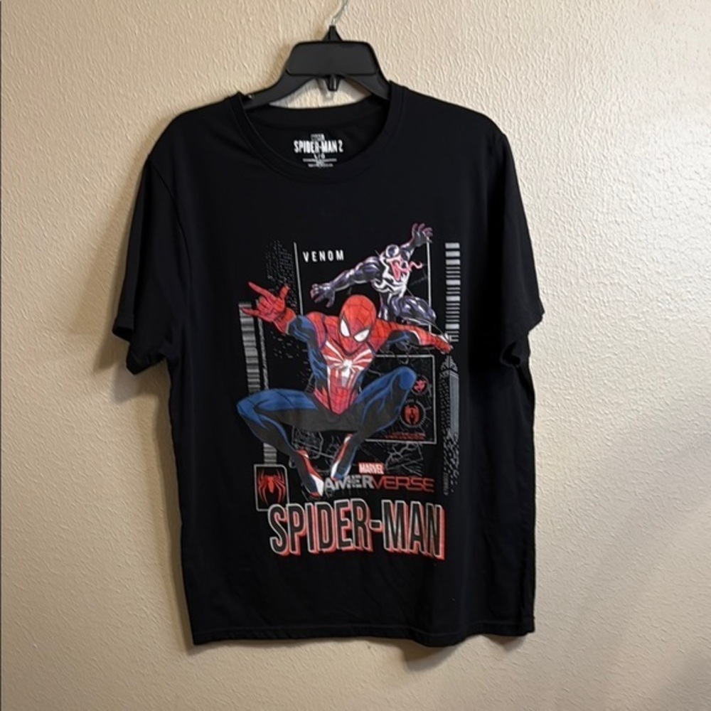 Marvel Spider-Man Black T-Shirt SZ LG